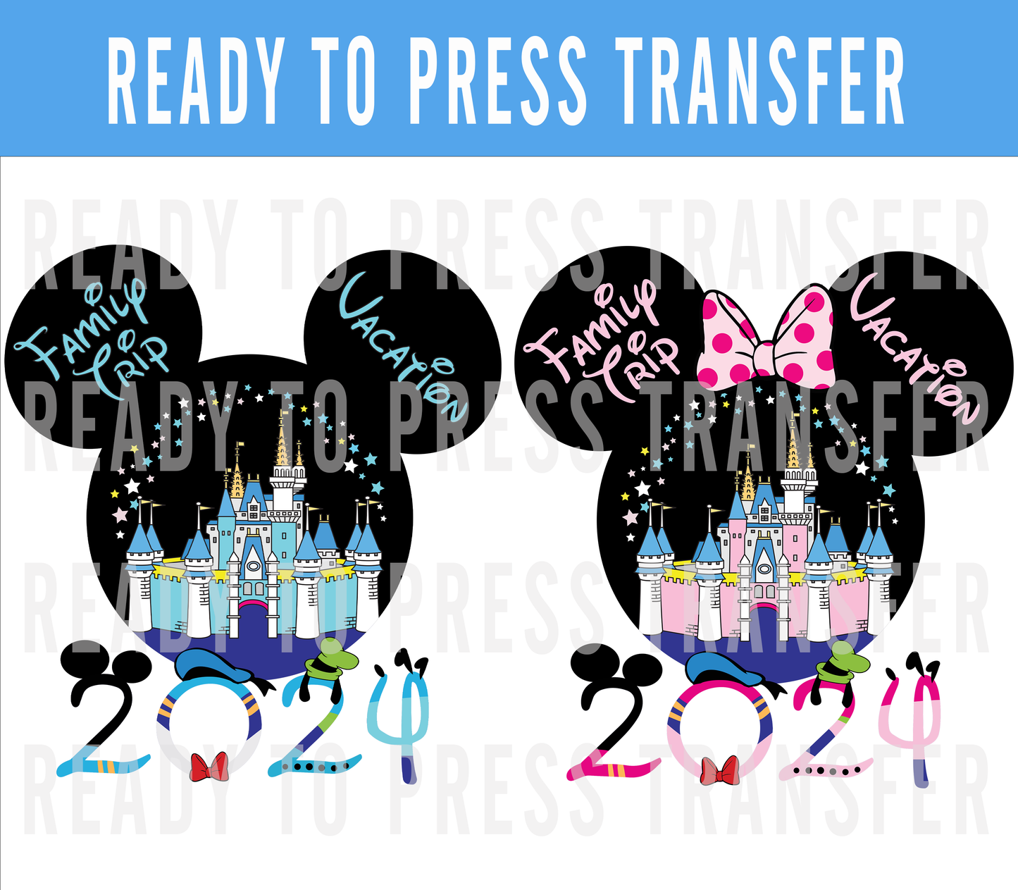 Family/Group Mickey and Minnie DTF Transfer