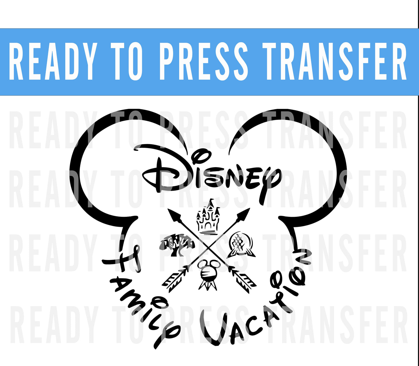 Disney Family Vacation Transfer - Ready To Press - Transfers For Shirts - Disney Transfers - Mickey Design Transfer - DTF Decal Transfers
