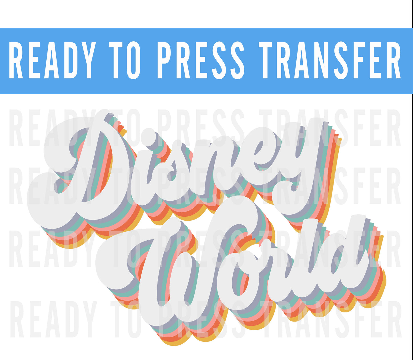 Disne World Transfer - Ready To Press - Transfers For Shirts - Disney Transfers - Minnie Mouse Design Transfer - DTF Decal Transfers