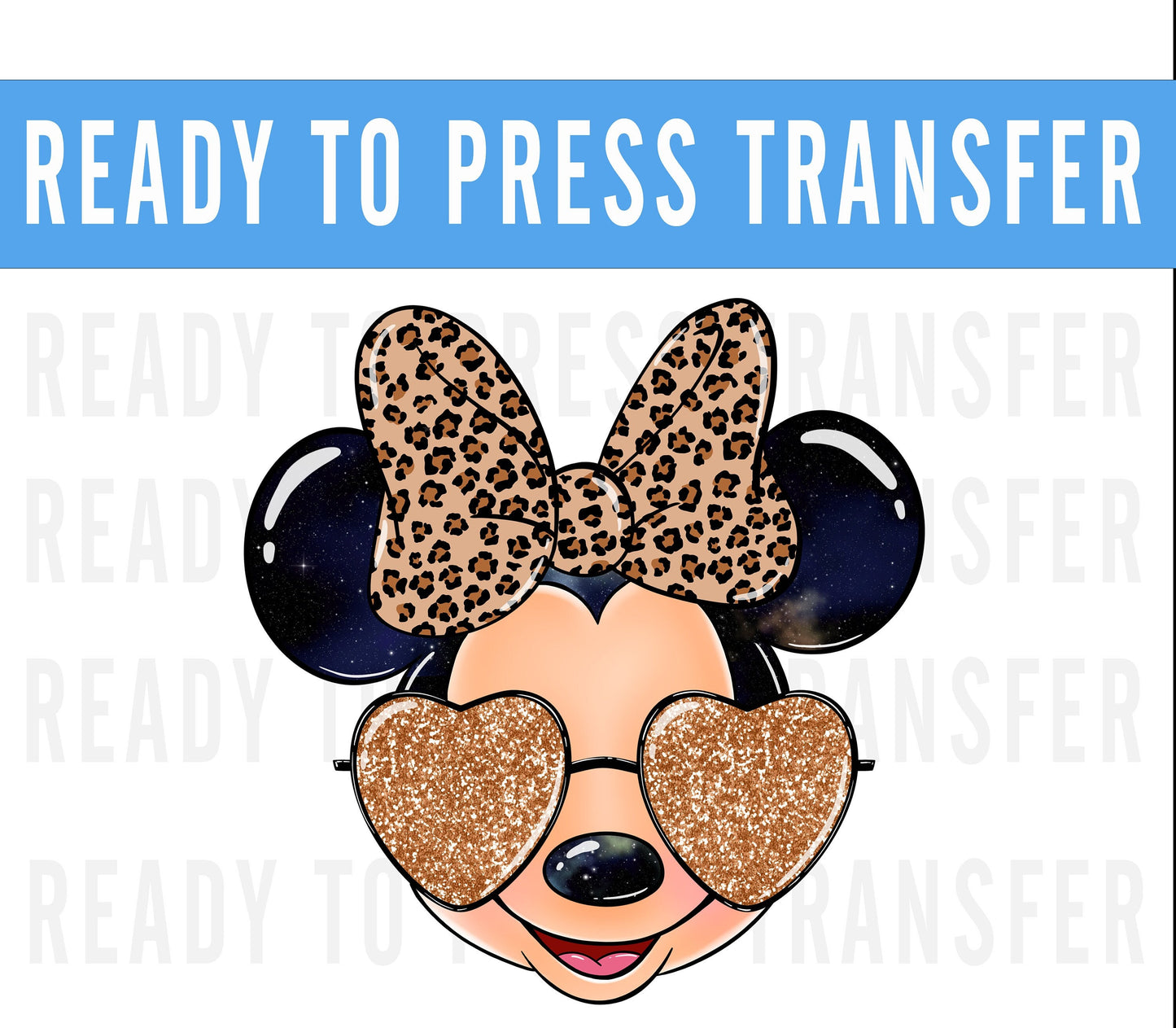 Minnie Leopard Transfer - Ready To Press - Transfers For Shirts - Disney Transfers - Minnie Mouse Design Transfer - DTF Decal Transfers