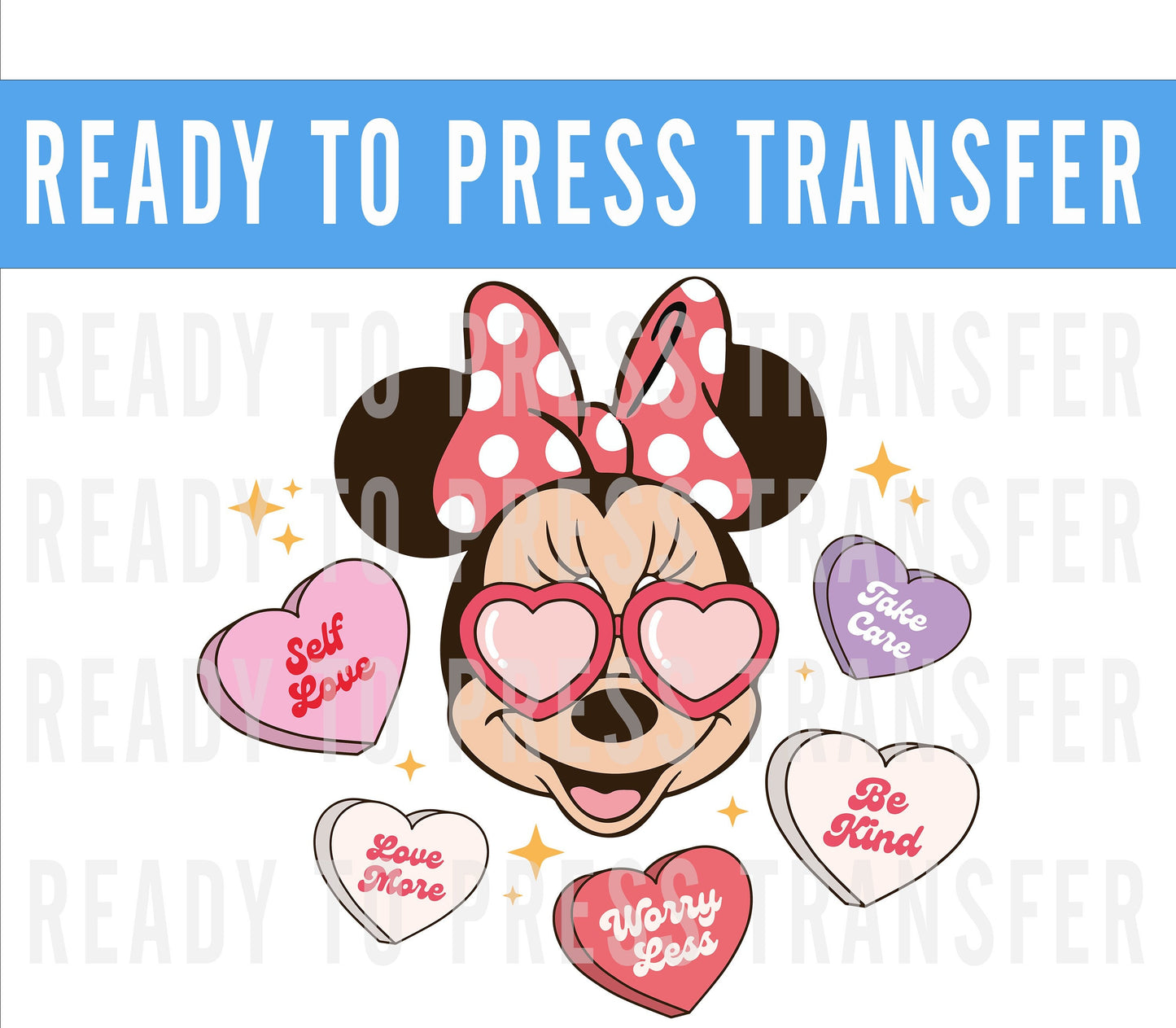 Valentines Minnie Mickey Self Love Transfer - Ready To Press - Transfers For Shirts - Valentines Disney Transfers - Valentines DTF Decal