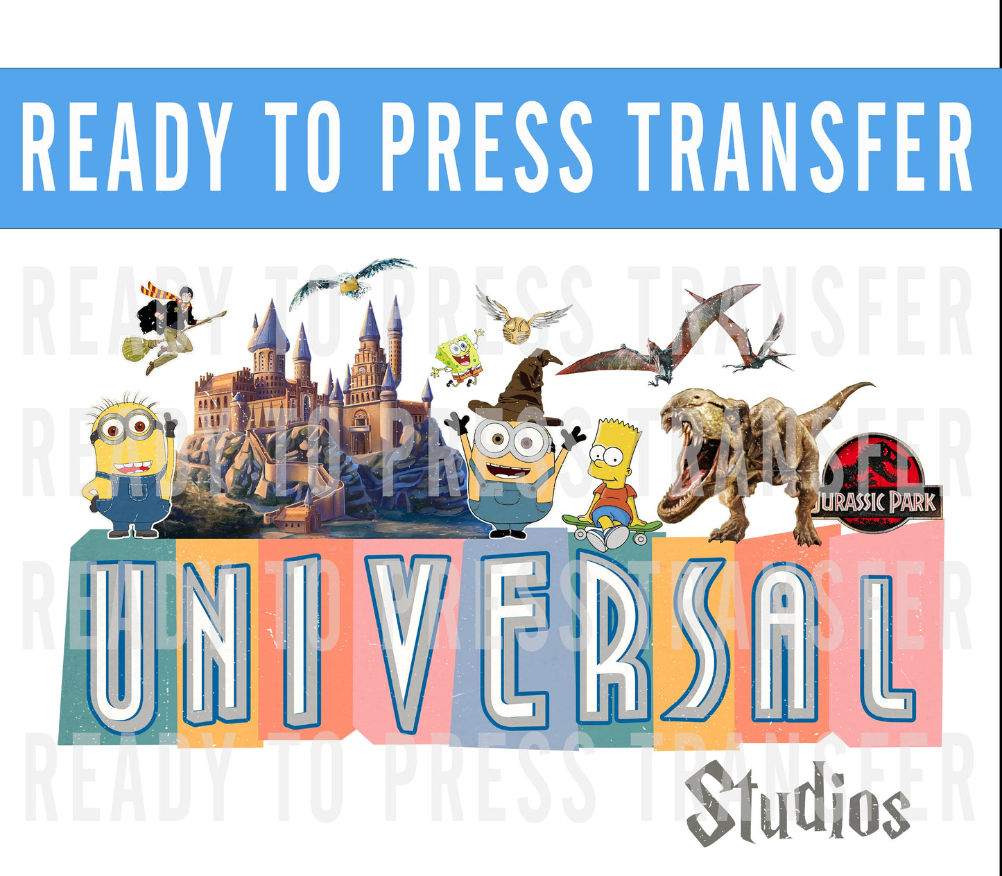 Universal Studios Inspired Transfer - Ready To Press - Transfers For Shirts - Universal Transfers - Universal Transfer - DTF Decal Transfers