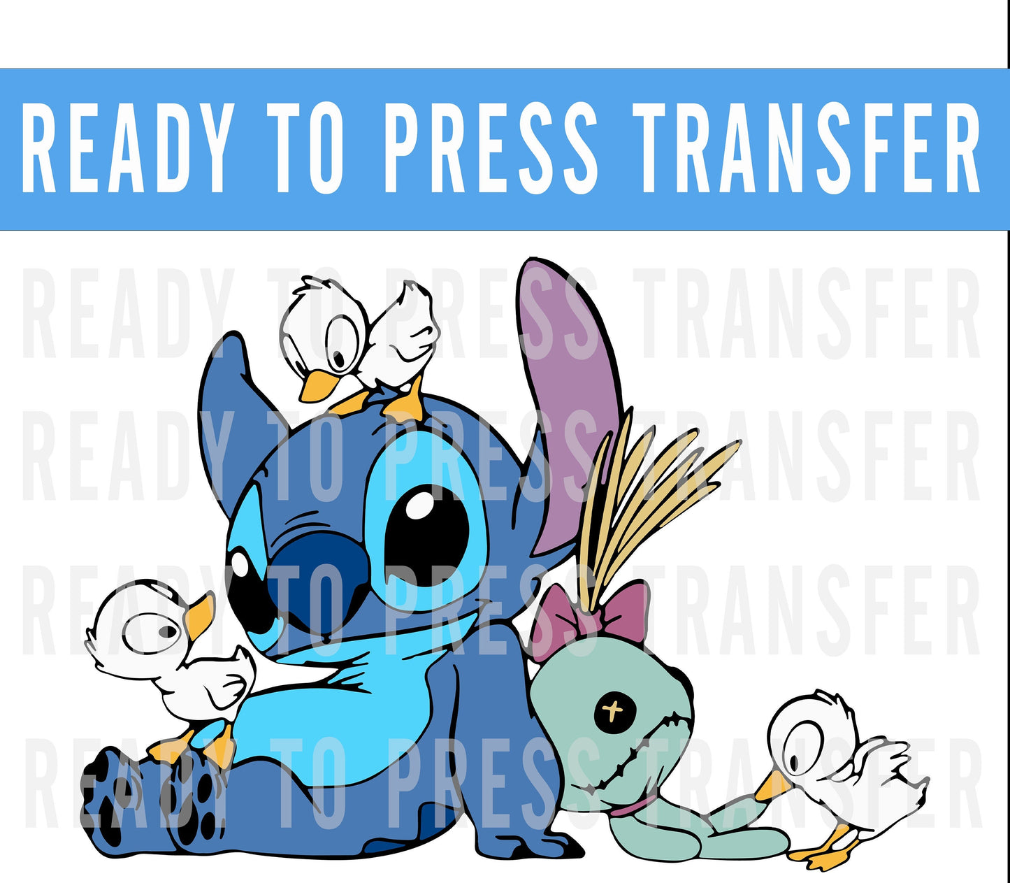 Disney Stitch Inspired DTF Transfer Decal Ready To Press - Disney Matching Iron On -Disney Shirt - Disneyworld Matching Shirt -Magic Kingdom