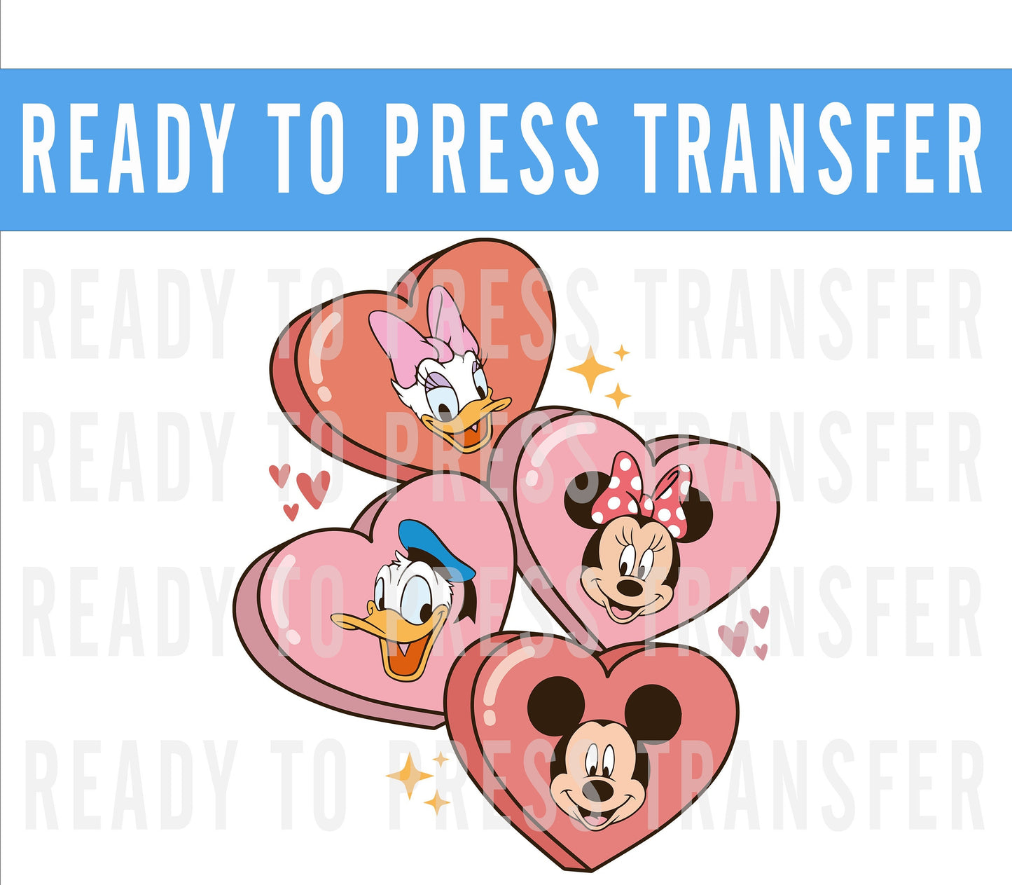 Valentines Mickey and Friends Heart Candy Transfer - Ready To Press - Transfers For Shirts - Valentines Disney Transfers - DTF Decal