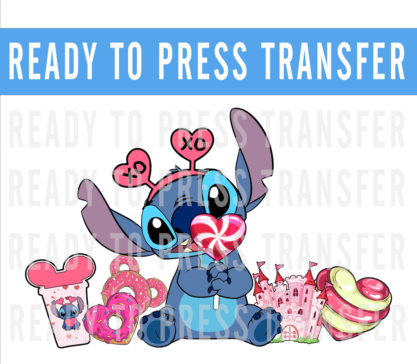 Valentines Stitch Transfer - Ready To Press - Transfers For Shirts - Valentines Disney Transfers - Valentines Stitch DTF Decal