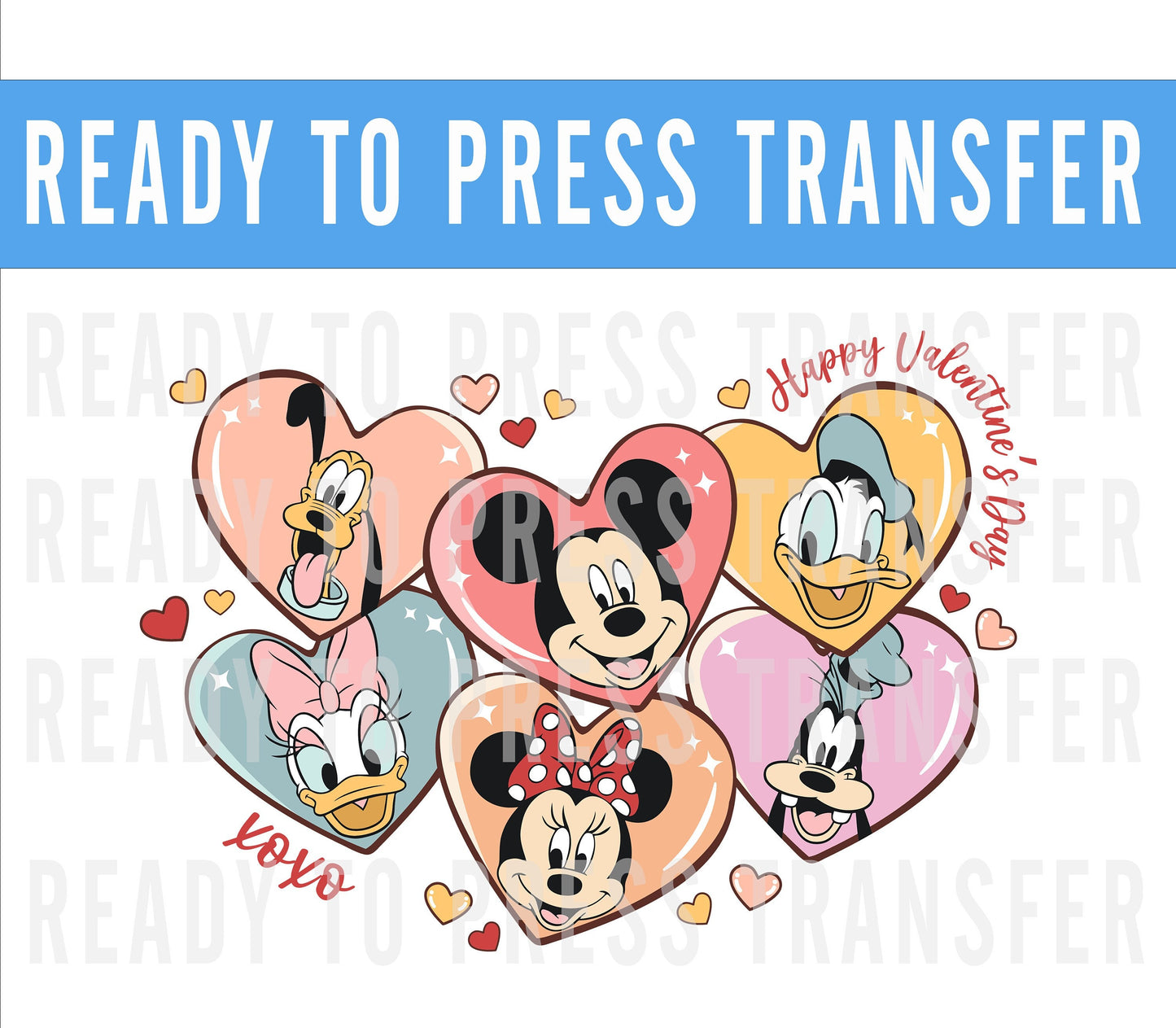 Valentines XOXO Heart Candy Transfer - Ready To Press - Transfers For Shirts - Valentines Disney Transfers - DTF Decal