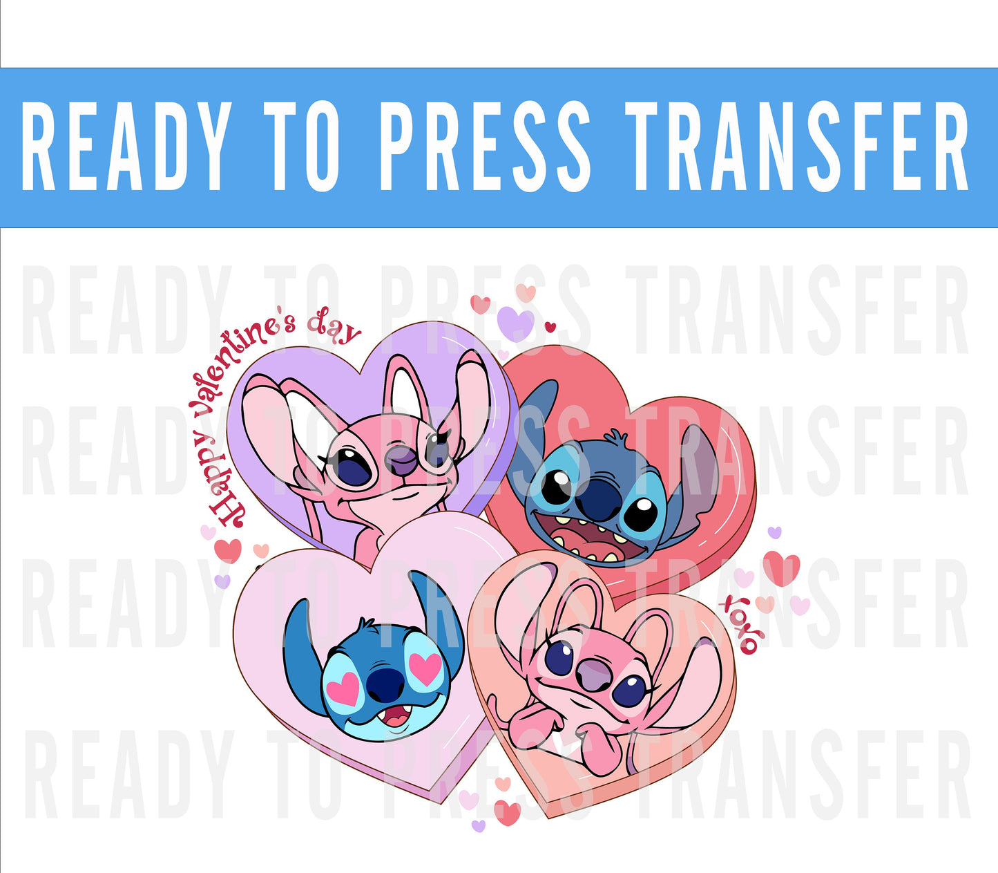 Valentines Stitch Heart Candy Transfer - Ready To Press - Transfers For Shirts - Valentines Disney Transfers - Valentines Stitch DTF Decal
