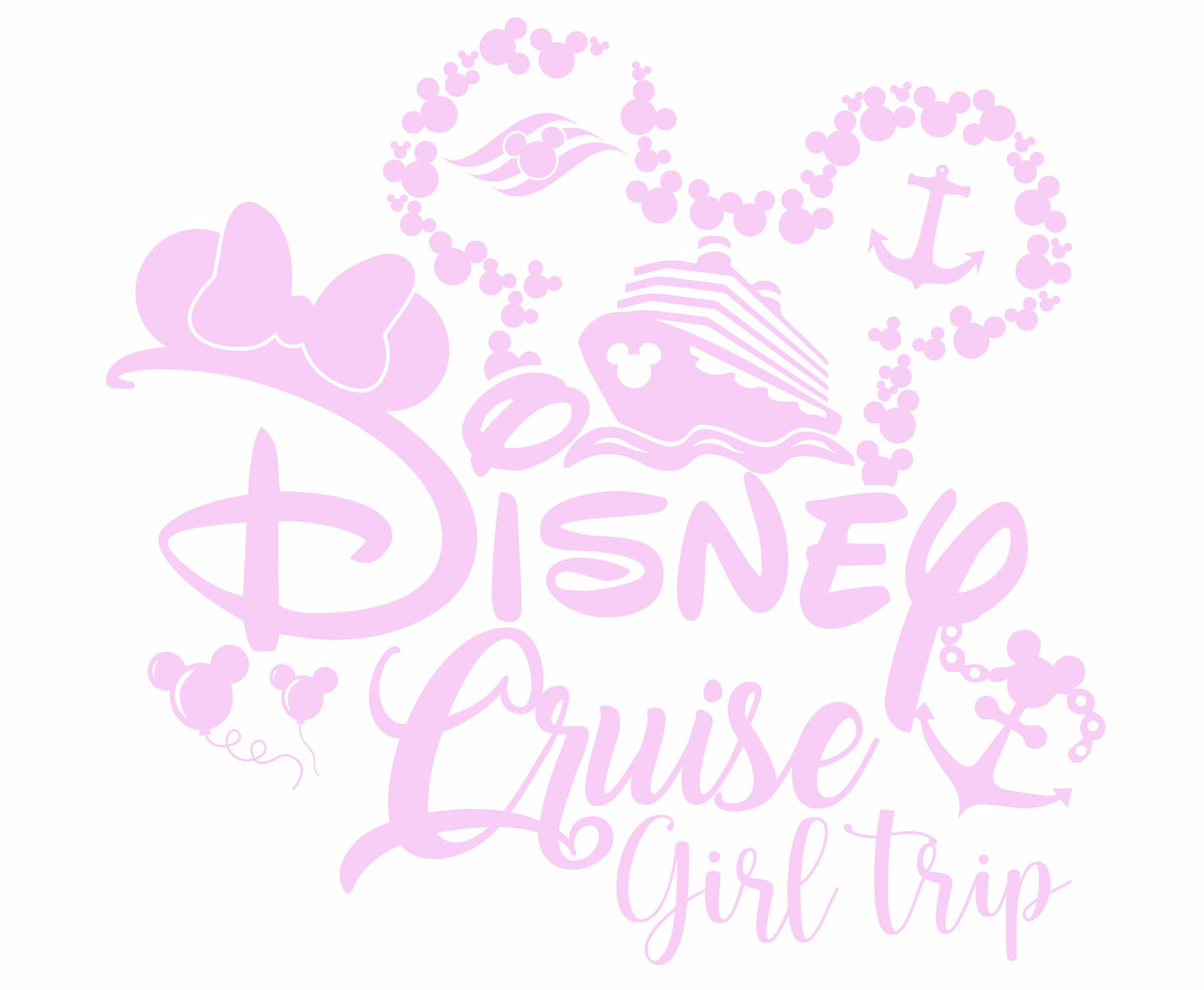 Disney Cruise DTF Transfer - Ready To Press - Transfers For Shirts - Disney Transfers - Minnie Mouse Design Transfer - DTF Decal Transfers