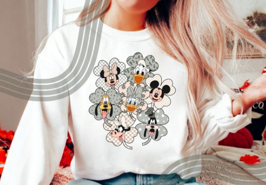 St Patricks Day Shamrock Checkered Transfer - Ready To Press - Transfer For Shirt - St Patricks Day Disney Transfer - Minnie Design Transfer