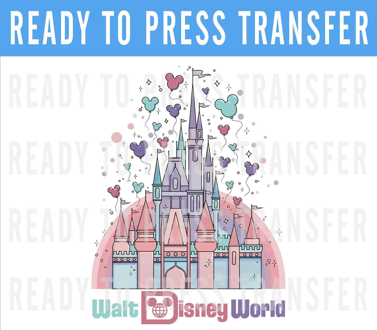 Walt Disney World Ready To Press Iron On Decal DTF Transfer For DIY Shirts - Ready to Press Screen Print Transfer - DTF Iron On Transfer