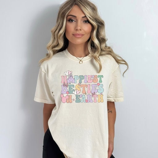 Happiest Besties On Earth ready to press iron on decal DTF transfer for shirt -Screen Print Transfer -Ready To Press Disney Decal Transfer
