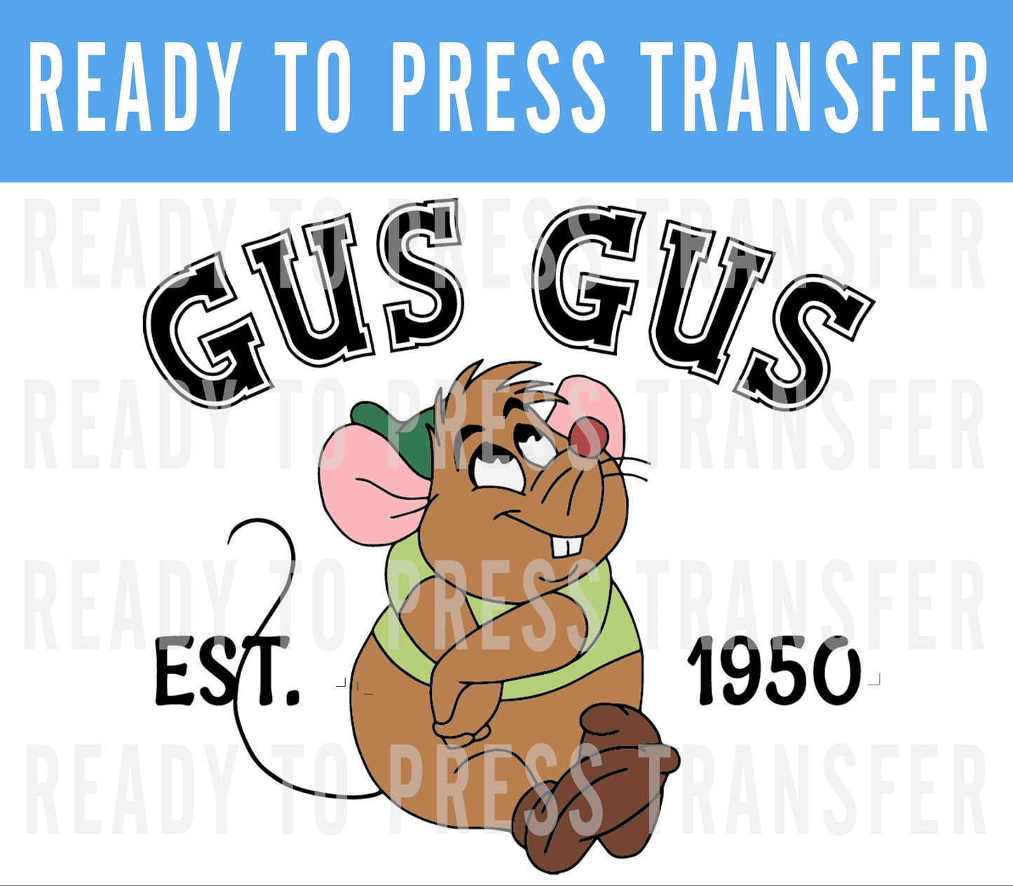 Disney Cinderella Inspired Gus Gus Mouse Design - Disney DTF Iron On Decals - Disney Shirt - Disneyworld Matching Shirt -Magic Kingdom