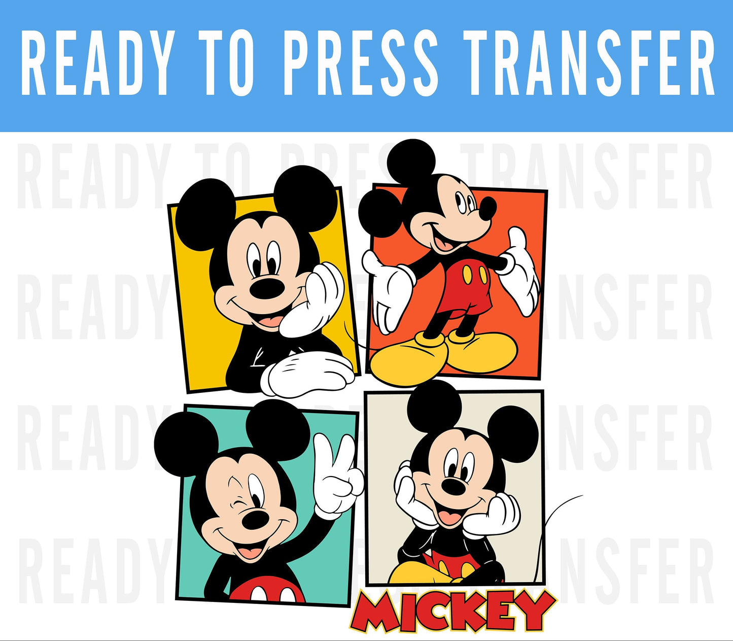 Mickey Mouse Club Transfer - Ready To Press - Transfer For Shirts - Mickey Disney DTF Transfers - Heat Transfer Disney Design - DIY Shirt