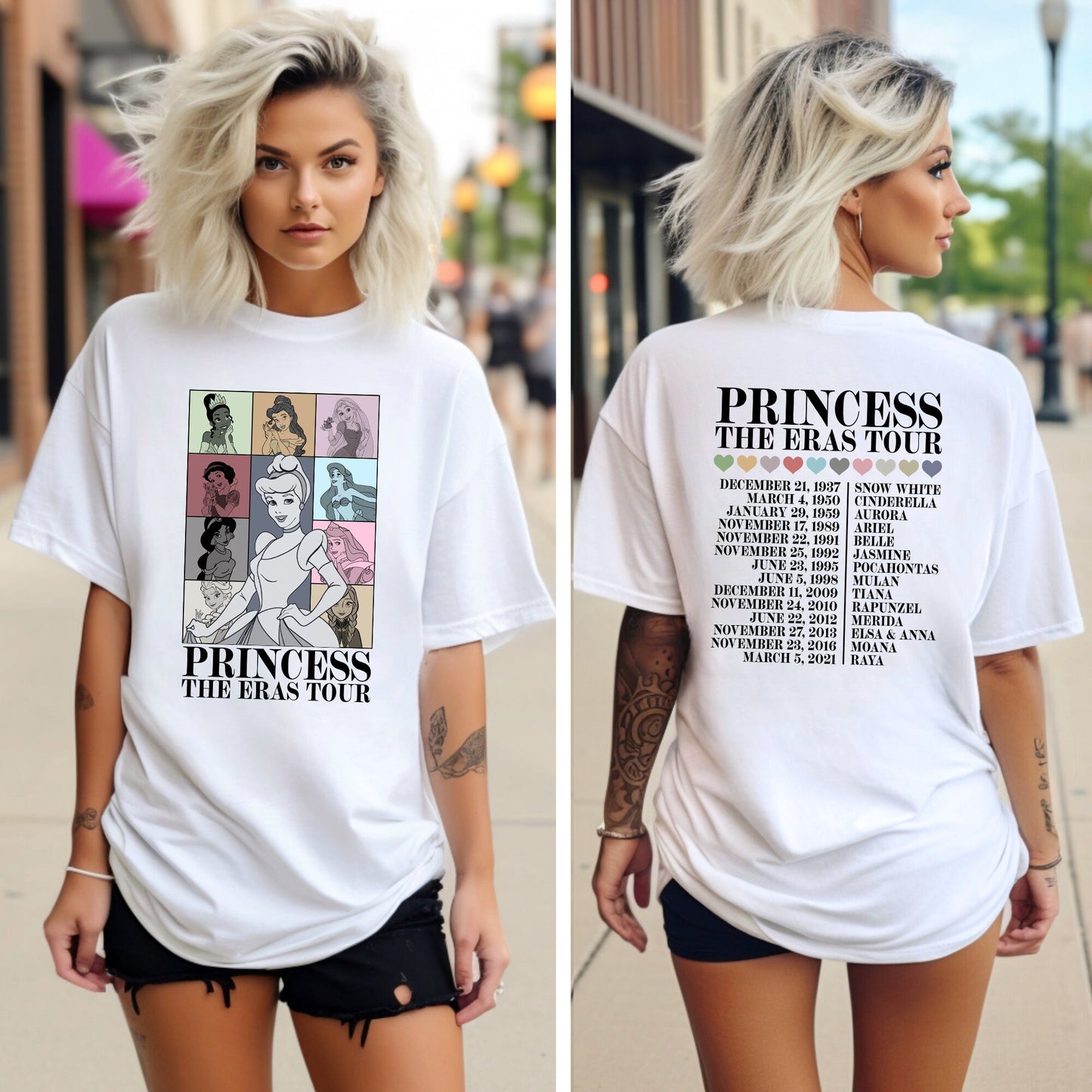 Princess Eras Tour Concert Transfer - Ready To Press - Transfers For Shirts - Princess Disney Transfers - DTF Decal - Concert Princess Tour
