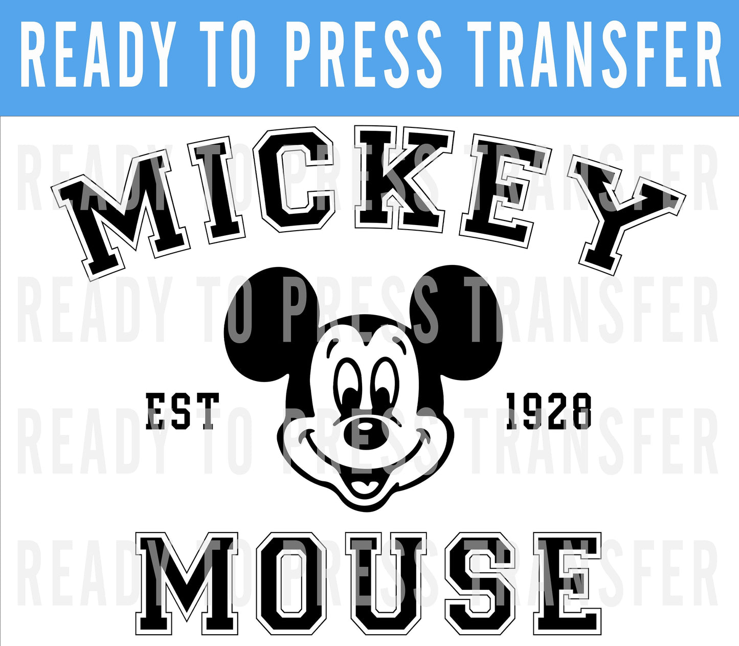 Mickey Mouse Retro Transfer - Ready To Press - Transfer For Shirts - Mickey Disney DTF Transfers - Heat Transfer Disney Design - DIY Shirt