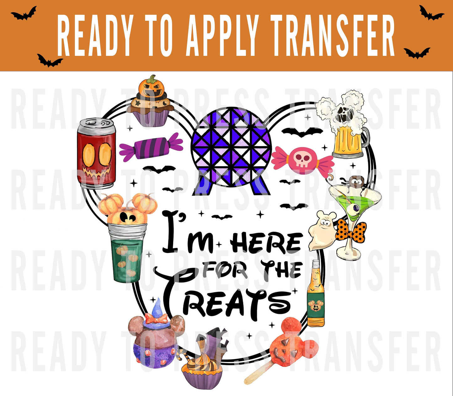 Here For The Treats Epcot Halloween Shirt Decal