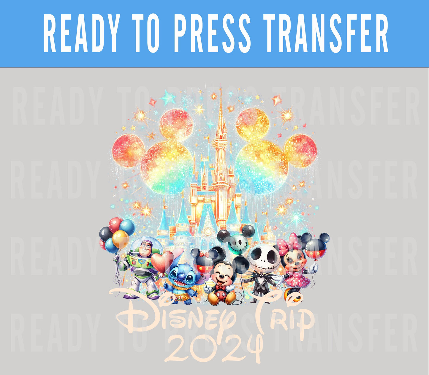 Disney Fireworks Transfer - Ready To Press - Transfers For Shirts - Disney Transfers - Mickey Design Transfer - DTF Decal Transfers