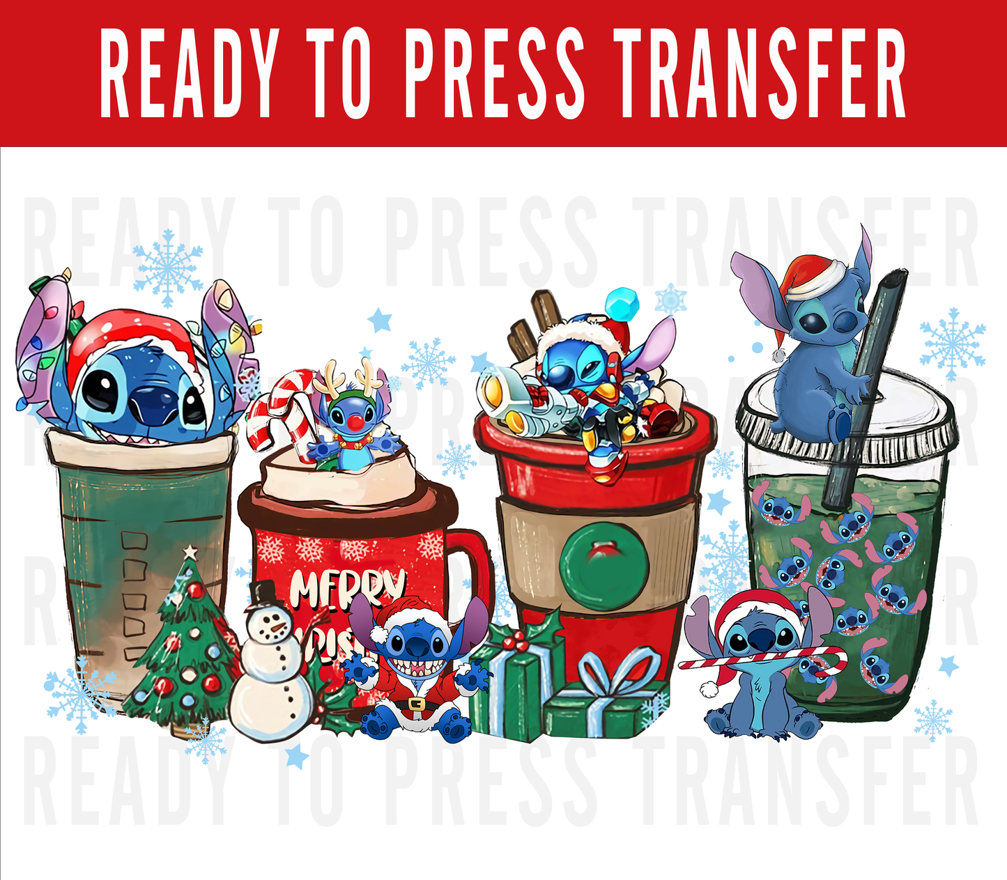 Stitch and Coco Christmas Ready To Press Decal Transfer