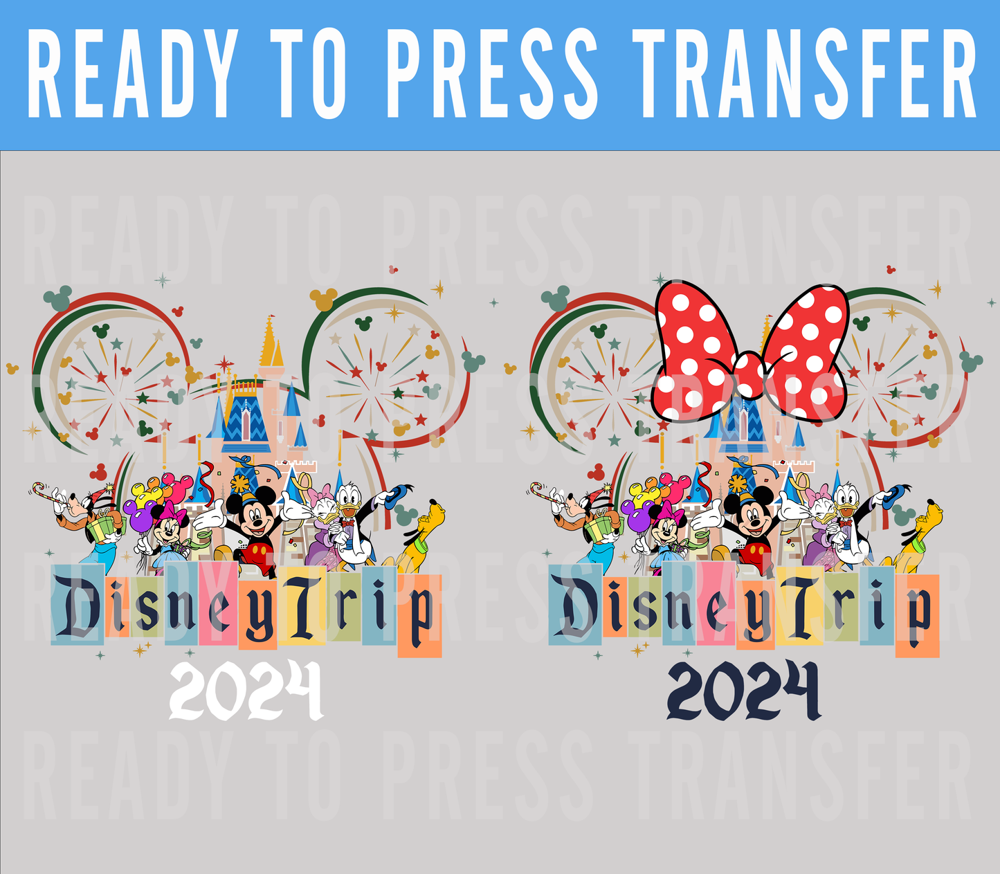 Christmas Mickey and Minnie Transfer