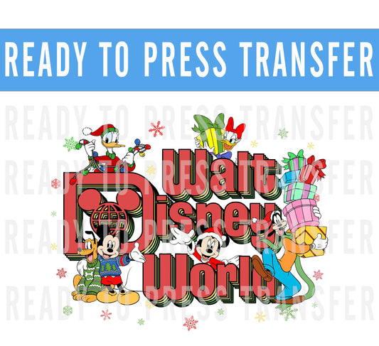 Walt Christmas Transfer -Ready To Press - Transfers For Shirts - Very Merry Christmas Disney Transfer - Mickey Design Transfer