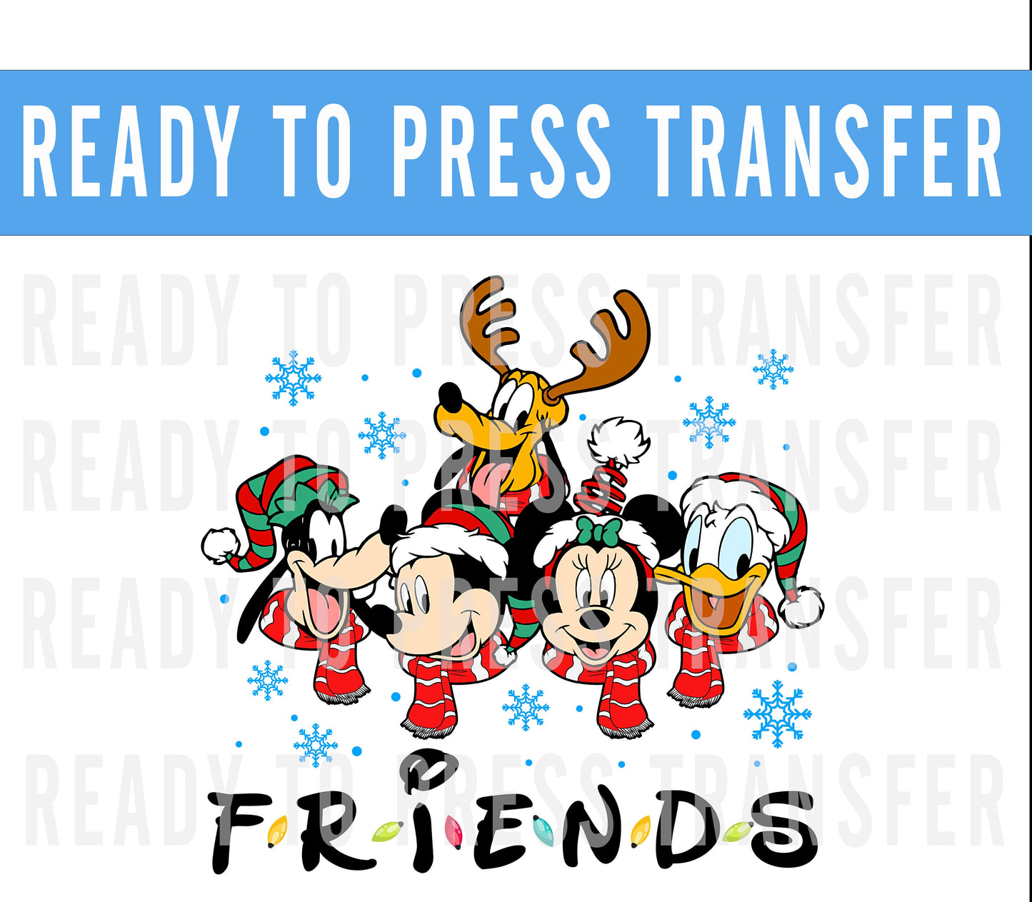 Christmas Mouse and Friends Ready To Press Transfers For Shirt