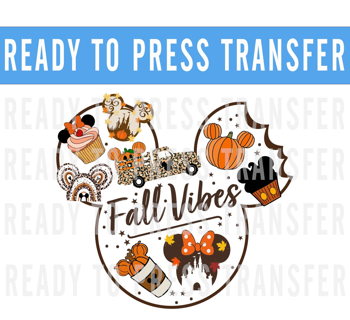 Thanksgiving Fall Disney Iron on Shirt Decal