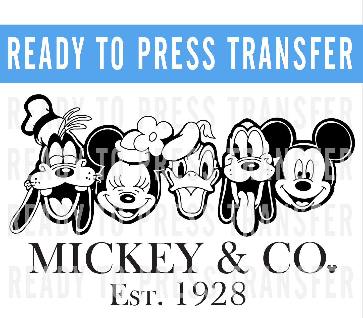 Mickey and Co FriendsTransfer - Ready To Press - Transfers For Shirts - Disney Transfers - Mickey Design Transfer - DTF Decal Transfers