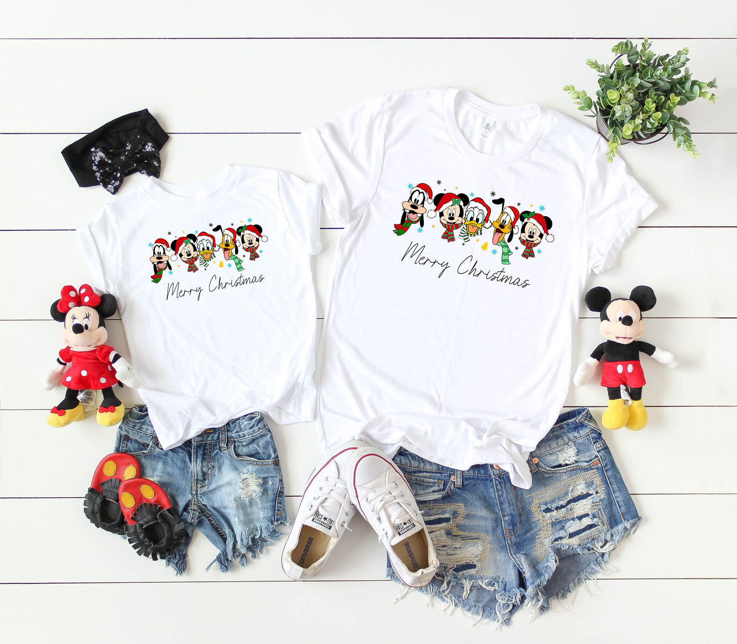 Merry Christmas Mickey and Co Transfer - Ready To Press - Decals For Shirts - Very Merry Christmas Disney Transfers - Mickey Design Transfer