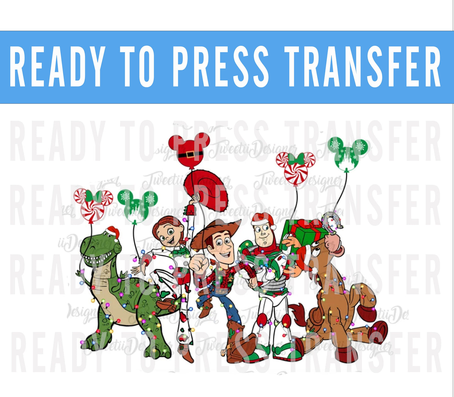 Buzz and Woody Inspried Christmas Iron On Transfers