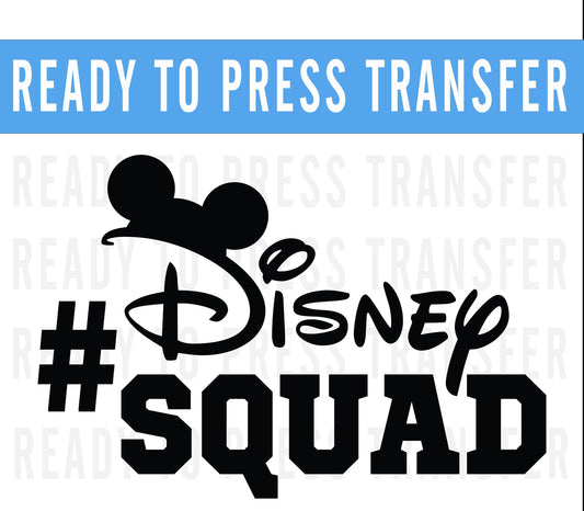 Disney Squad Iron On DTF Transfer Decal Ready To Press - Iron on Screen Print Transfers Disney - DIsney Matching Iron On Decals
