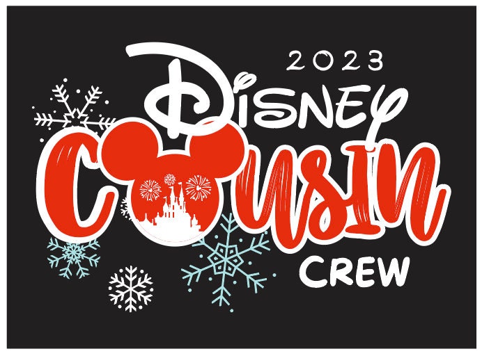 Cousin Crew Transfer - Ready To Press - Transfers For Shirts - Very Merry Christmas Disney Transfers - Mickey Design Transfer