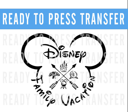 Disney Family Vacation Transfer - Ready To Press - Transfers For Shirts - Disney Transfers - Mickey Design Transfer - DTF Decal Transfers