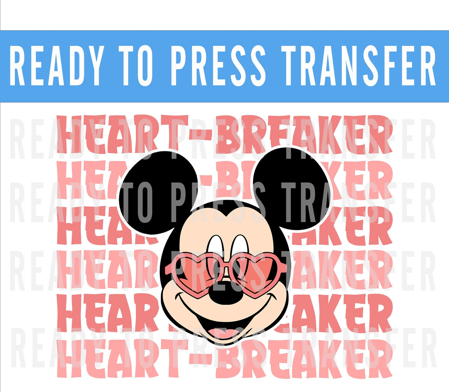 Valentines Mickey Retro Transfer - Ready To Press - Transfers For Shirts - Valentines Disney Transfers -Mickey Valentines DTF Decal