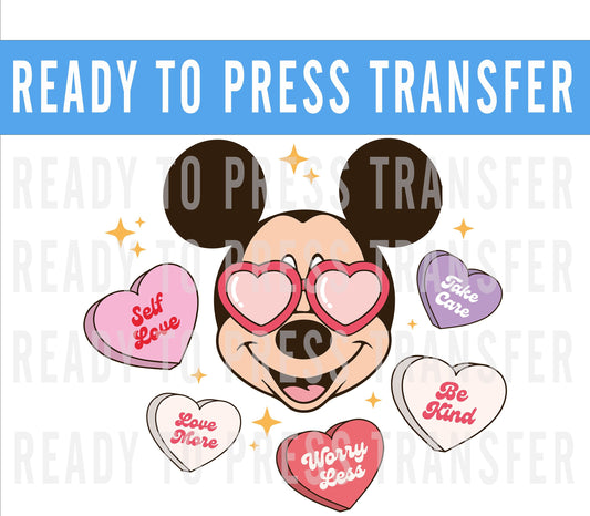Valentines Minnie Mickey Self Love Transfer - Ready To Press - Transfers For Shirts - Valentines Disney Transfers - Valentines DTF Decal