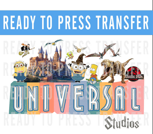 Universal Studios Inspired Transfer - Ready To Press - Transfers For Shirts - Universal Transfers - Universal Transfer - DTF Decal Transfers