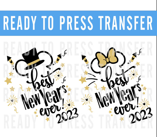 Disney New Years Transfer - Ready To Press - Transfers For Shirts - Disney Transfers - Mickey Design Transfer - DTF Decal Transfers
