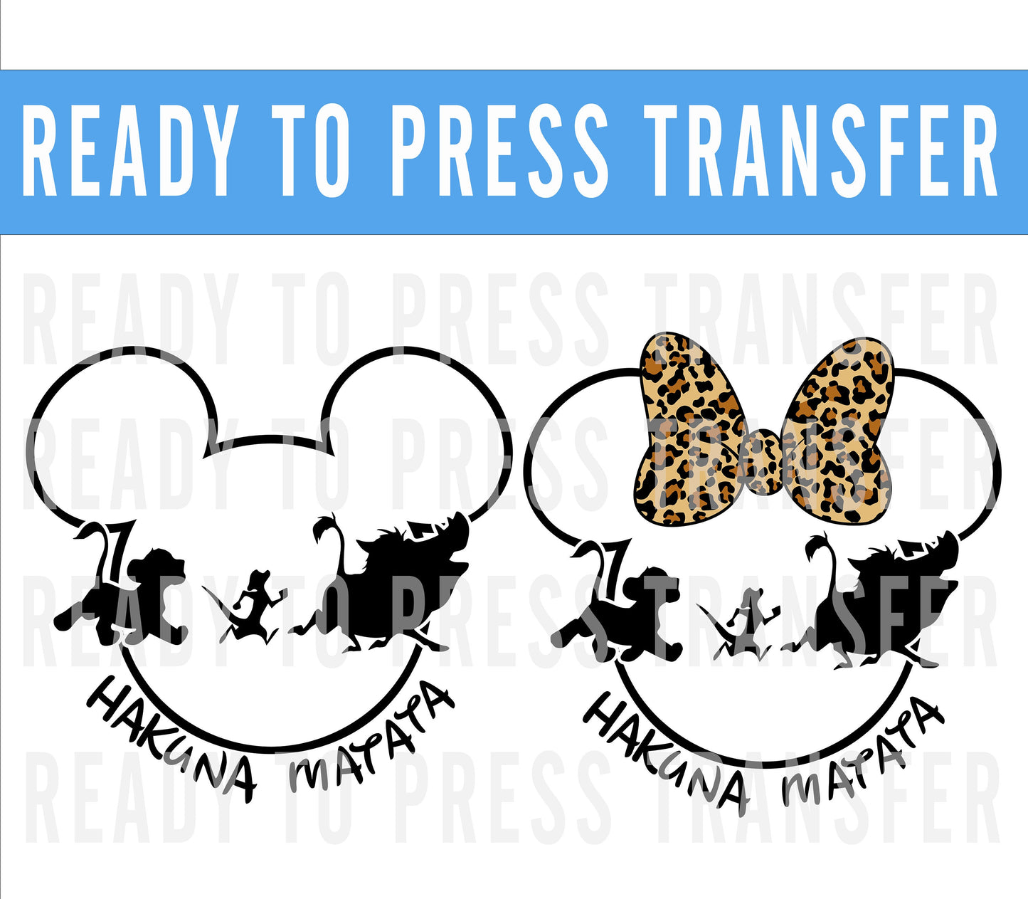 Disney Hakuna Matata Iron On DTF Transfer Decal - Disney Iron On - Screenprint Transfer Decal - Ready To Press Disney Decal Transfer