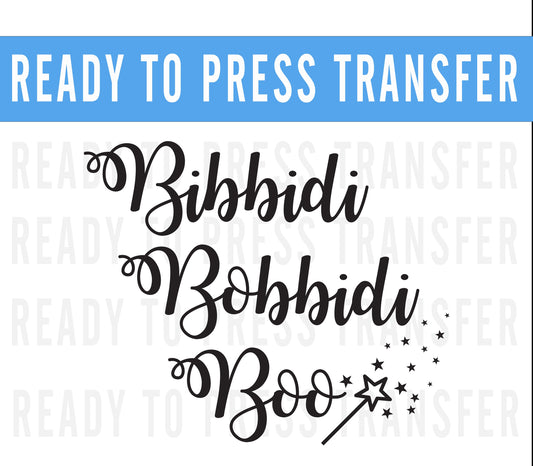 Disney Cinderella Inspired Bibbidi Bobbidi Boo Design - Disney DTF Iron On Decals - Disney Shirt - Disneyworld Matching Shirt -Magic Kingdom