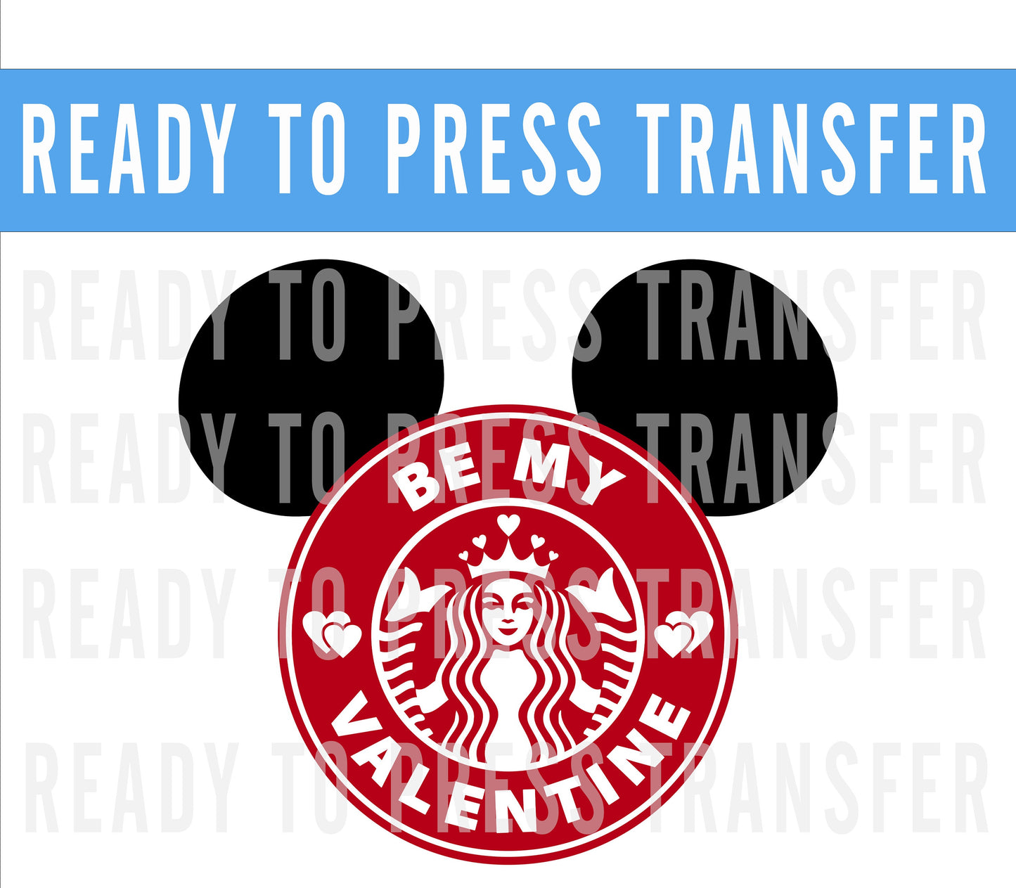 Valentines Minnie Mickey Starbucks Inspired Transfer - Ready To Press - Transfers Shirts- Valentines Disney Transfers -Valentines DTF Decal