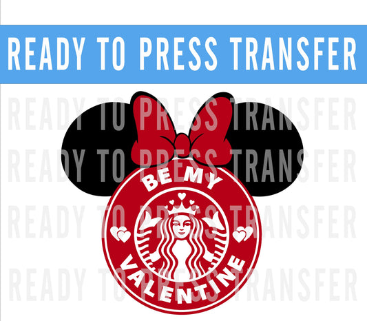 Valentines Minnie Mickey Starbucks Inspired Transfer - Ready To Press - Transfers Shirts- Valentines Disney Transfers -Valentines DTF Decal