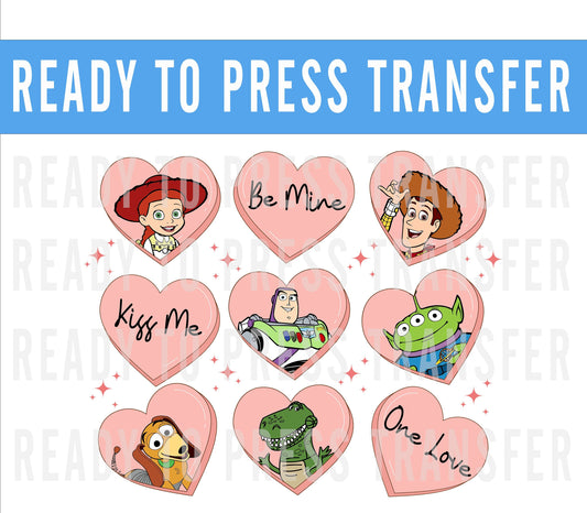 Valentines Heart Candy Transfer - Ready To Press - Transfers For Shirts - Valentines Disney Transfers - DTF Decal