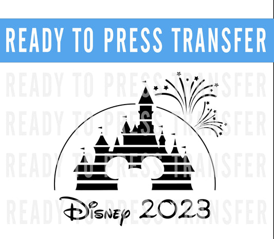 Disney Castle 2023 Iron On DTF Transfer Decal - Disney Iron On - Screenprint Transfer Decal - Ready To Press Disney Decal Transfer