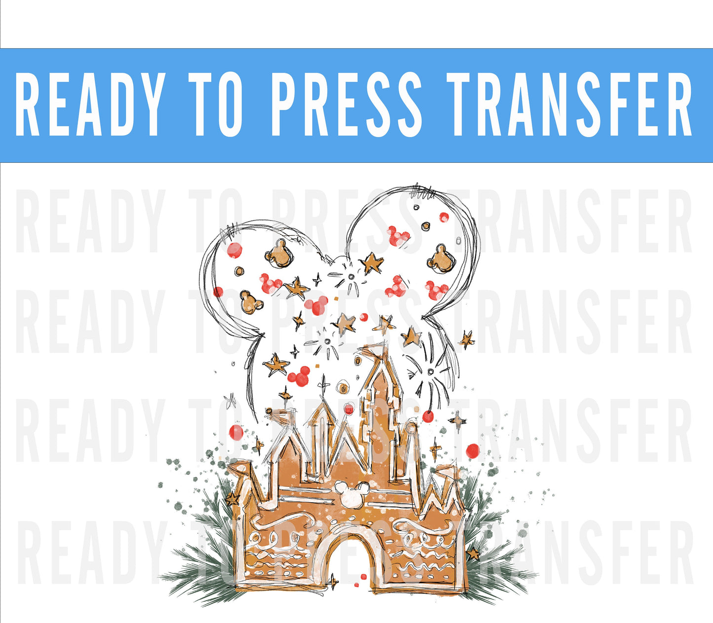 Castle Gingerbread Ready To Press Shirt Decal