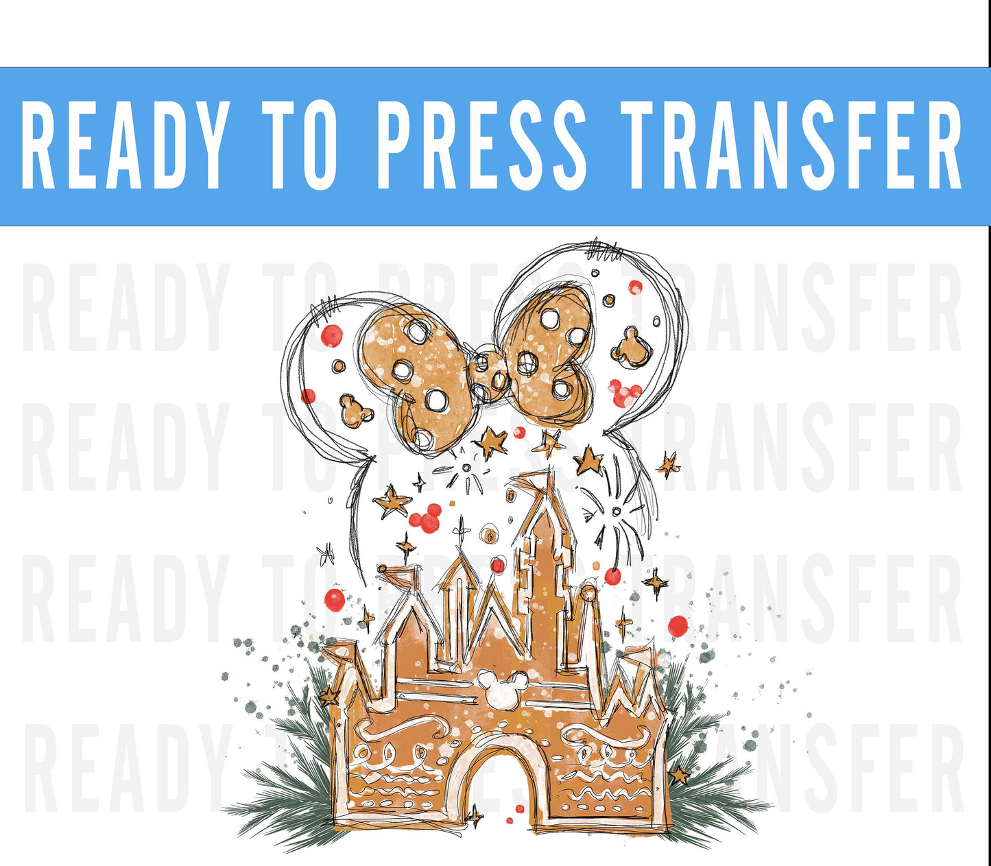 Castle Gingerbread Ready To Press Shirt Decal