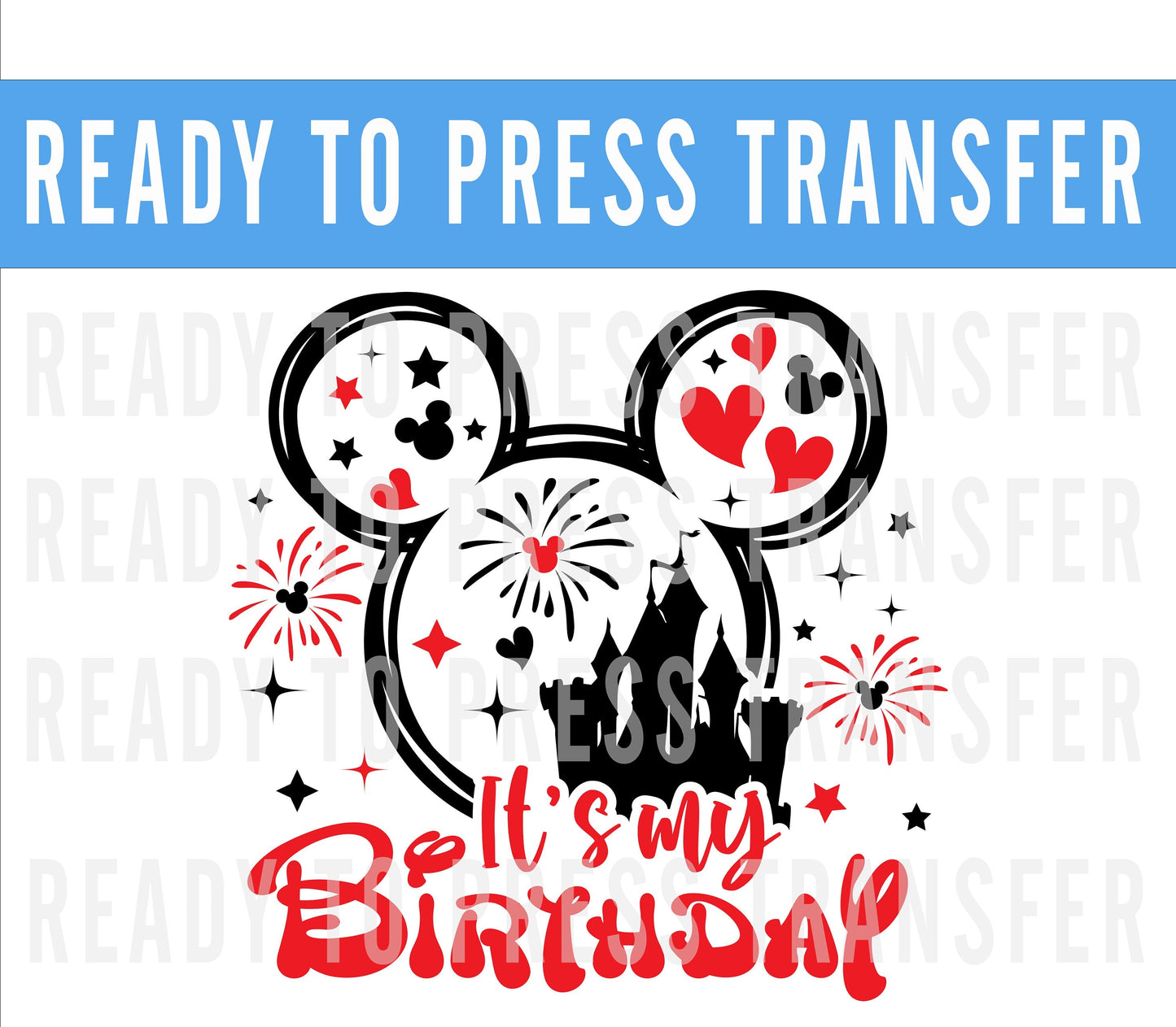 Birthday Squad Girl Boy Disney Iron On DTF Transfer Decal - Disney Iron On - Screenprint Transfer Decal - Ready To Press