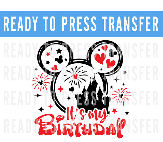 Birthday Squad Girl Boy Disney Iron On DTF Transfer Decal - Disney Iron On - Screenprint Transfer Decal - Ready To Press