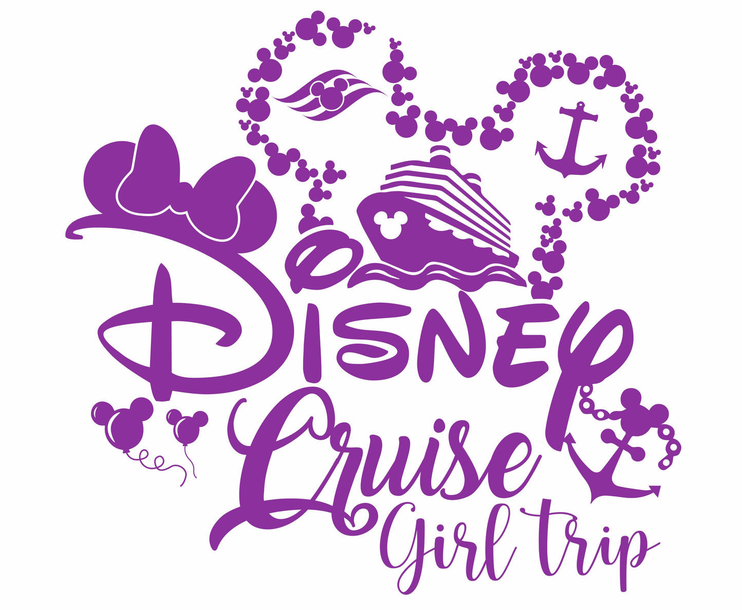 Disney Cruise DTF Transfer - Ready To Press - Transfers For Shirts - Disney Transfers - Minnie Mouse Design Transfer - DTF Decal Transfers
