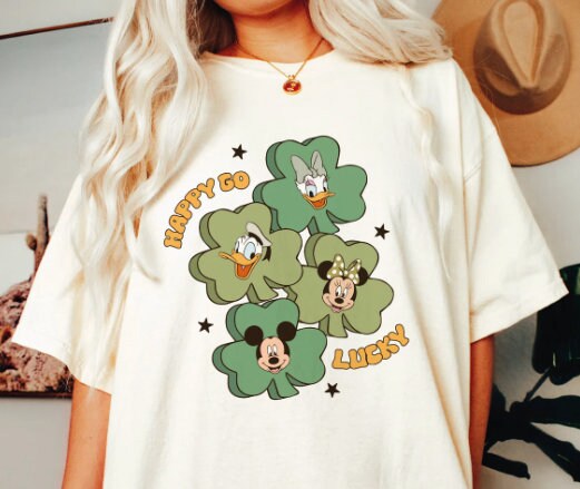 St Patricks Day Shamrock Transfer - Ready To Press - Transfers For Shirt - St Patricks Day Disney Transfers - Minnie Design Transfer