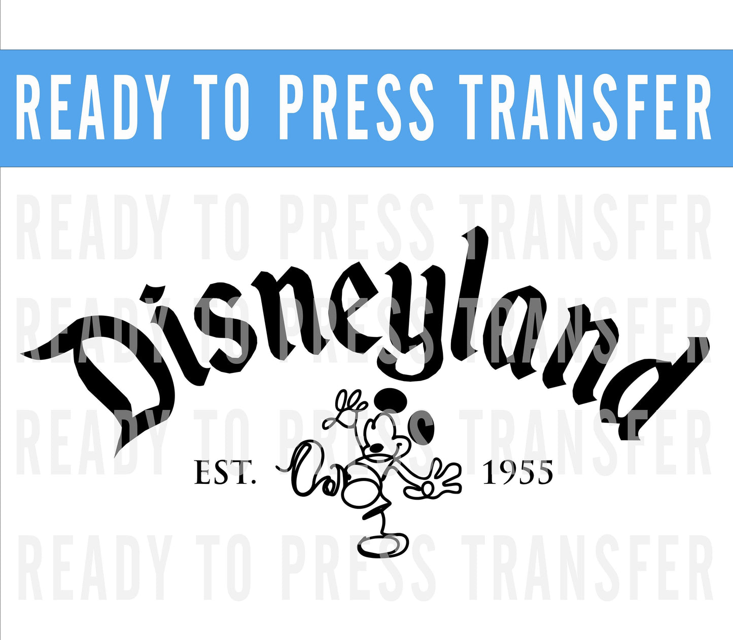Disneyland California Ready To Press Iron On Decal Transfer For Shirts - Screenprint Transfer Decal - Ready To Press Disney Decal Transfer