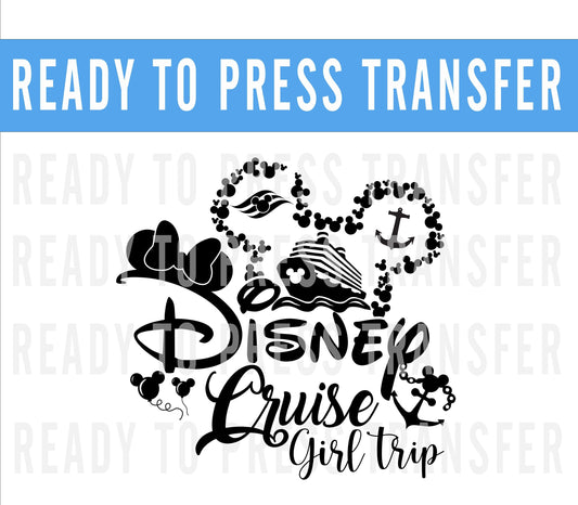 Disney Cruise DTF Transfer - Ready To Press - Transfers For Shirts - Disney Transfers - Minnie Mouse Design Transfer - DTF Decal Transfers